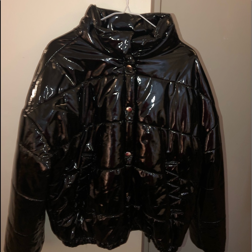 black puffer coat